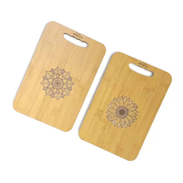 Tablas Para Picar Grabadas | 2 Pack Girasol y Mándala | 29.5 cm - Image 9