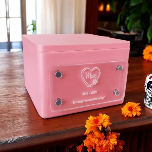 Urna Para Mascotas Premium Personalizada con Placa Acrílica Grabada y Sujeción Magnética - Image 3