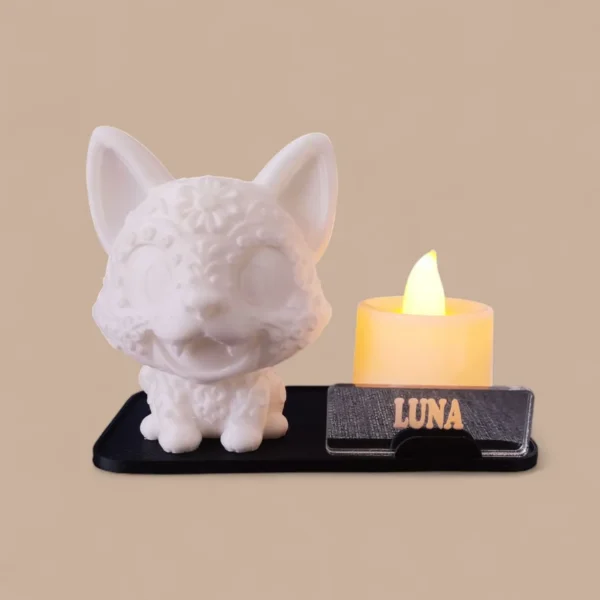 Porta Velas para Gato Calaverita Mexicana Día de Muertos ¡Perfecto para Recordar a tu Mascota! - Image 2