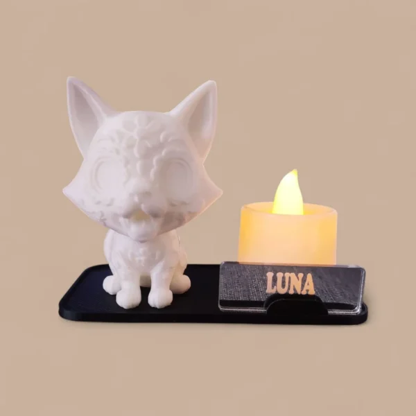 Porta Velas para Gato Calaverita Mexicana Día de Muertos ¡Perfecto para Recordar a tu Mascota! - Image 3