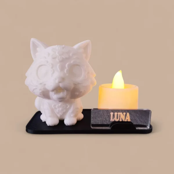 Porta Velas para Gato Calaverita Mexicana Día de Muertos ¡Perfecto para Recordar a tu Mascota! - Image 4