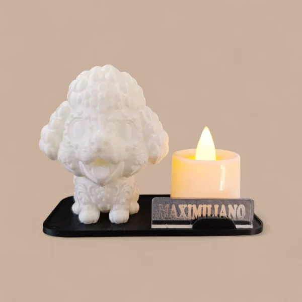 Porta Velas de Perrito Encantador para el Día de Muertos con Mini Vela LED y Plaquita Personalizada - Image 8